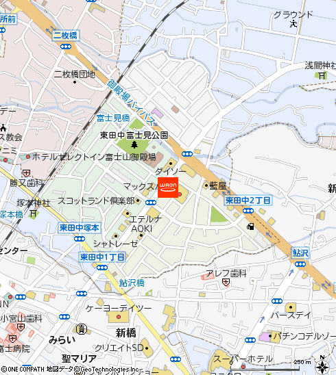 マックスバリュ御殿場東田中店付近の地図